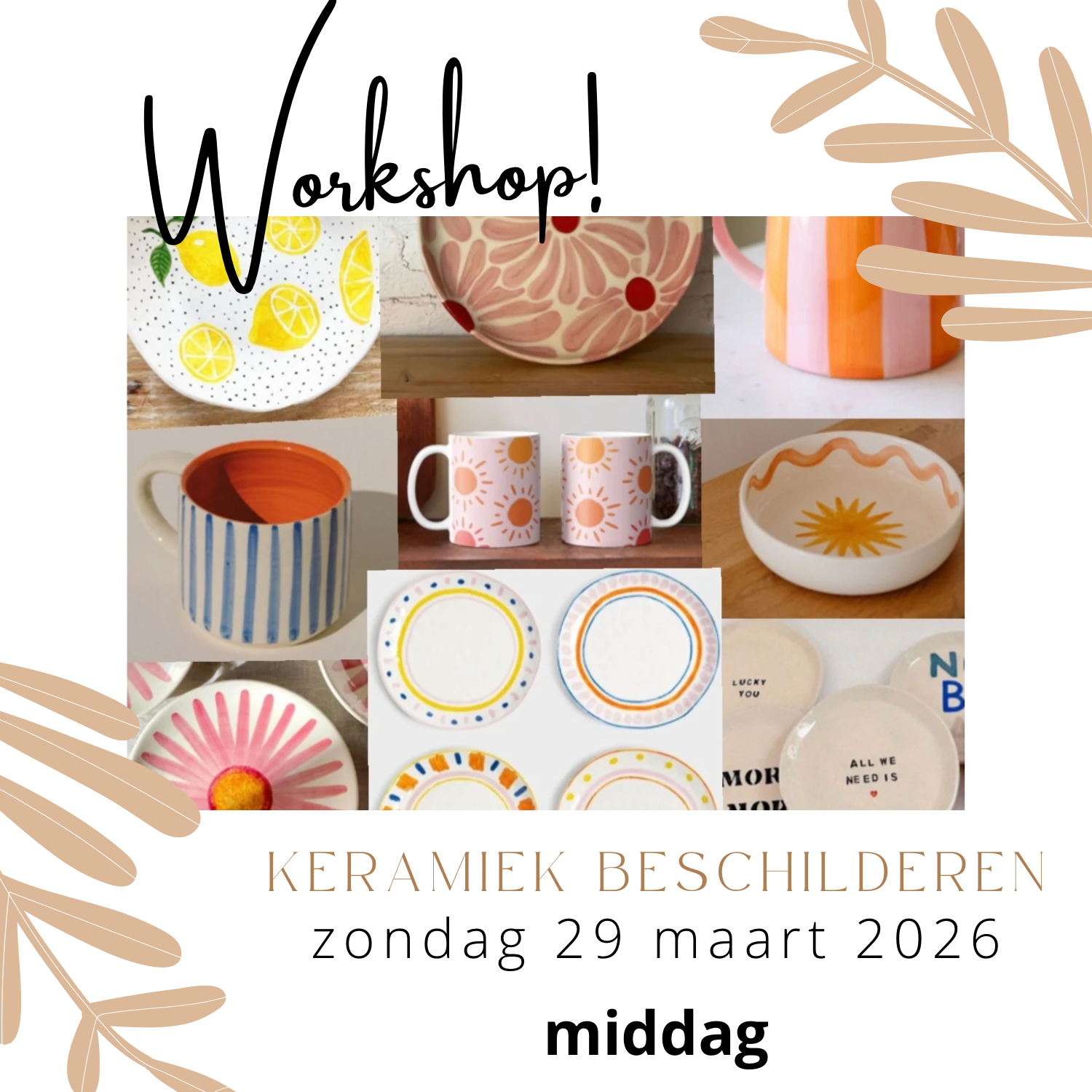 Workshop keramiek beschilderen | 29 maart 2026 MIDDAG