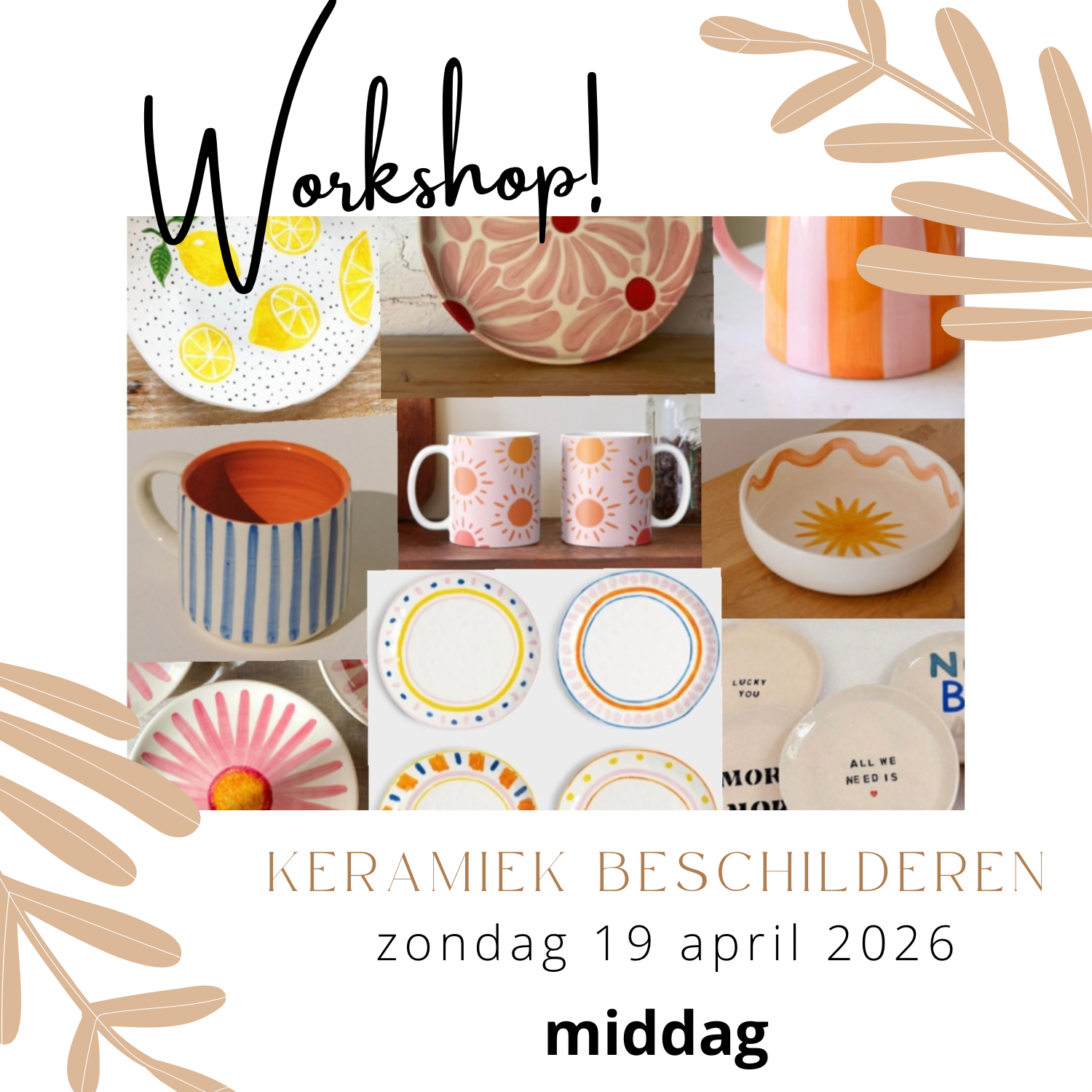 Workshop keramiek beschilderen | 19 april 2026 MIDDAG