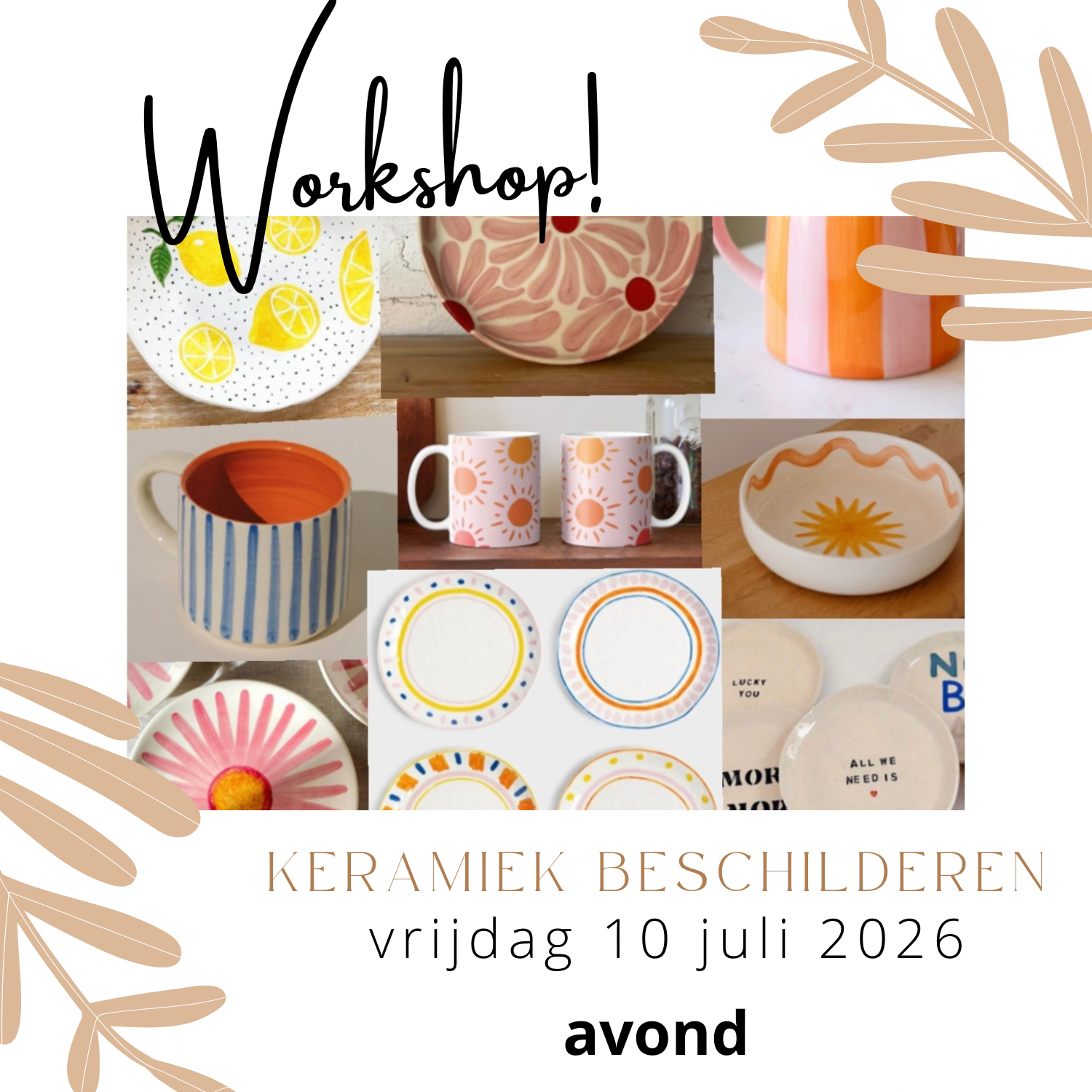 Workshop keramiek beschilderen | 10 juli 2026 AVOND