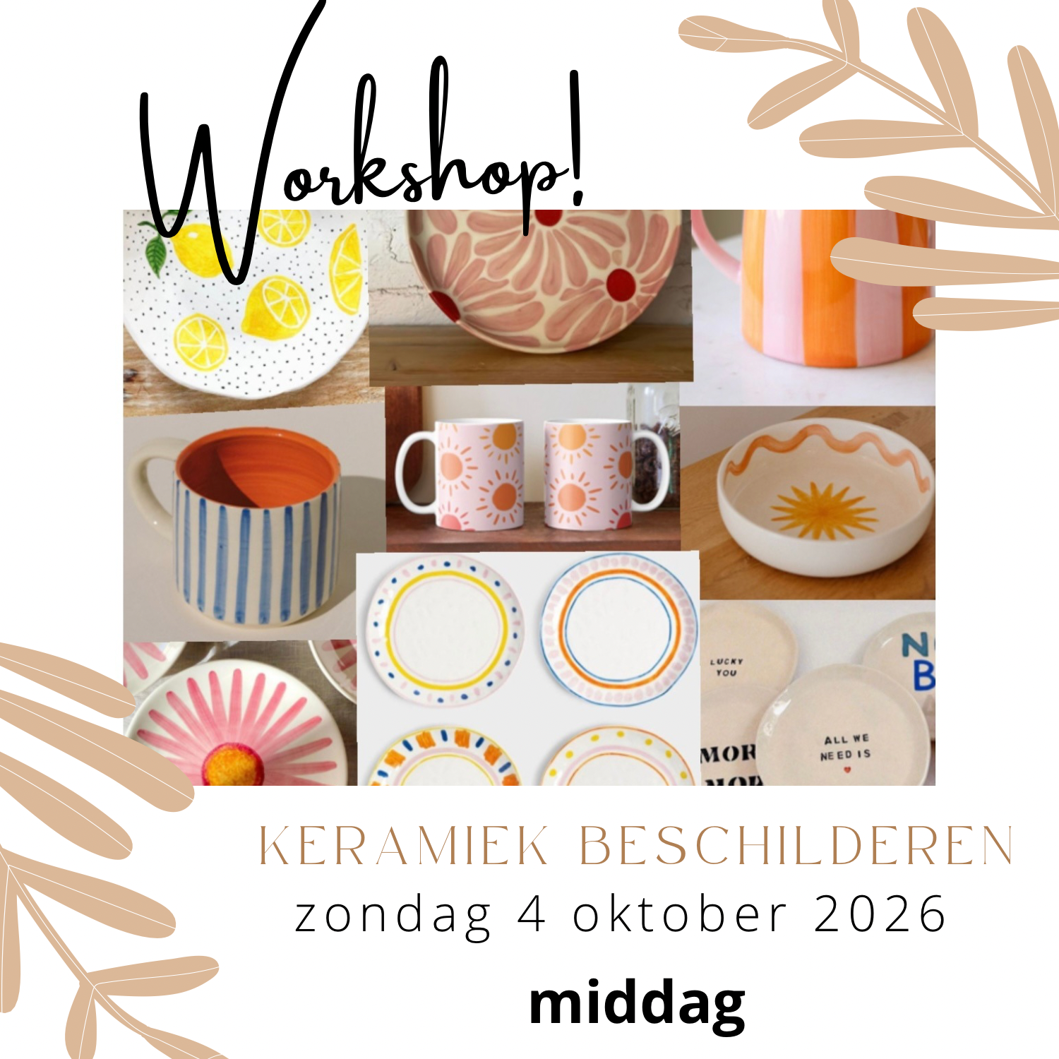 Workshop keramiek beschilderen | 4 oktober 2026 MIDDAG