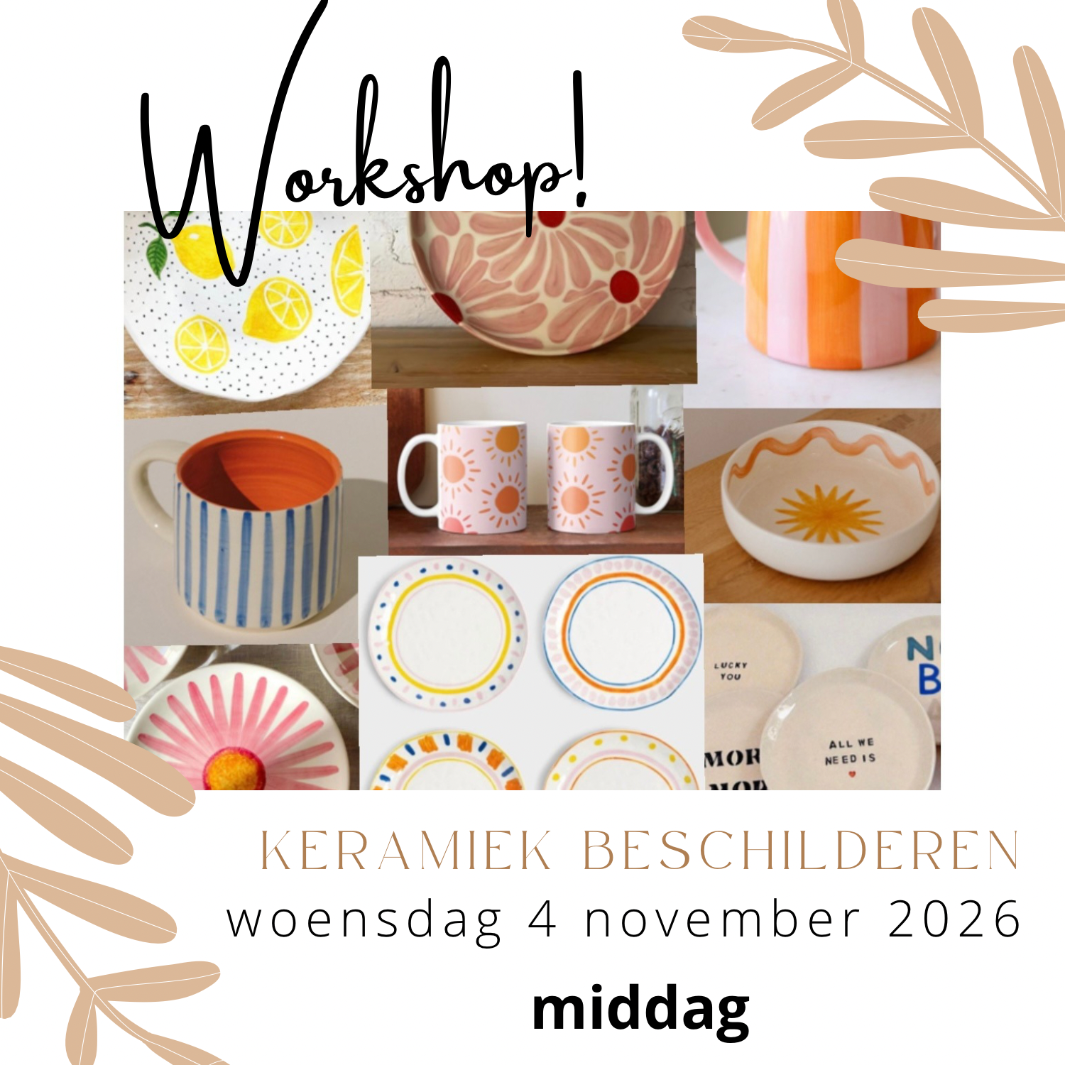 Workshop keramiek beschilderen | 4 november 2026 MIDDAG