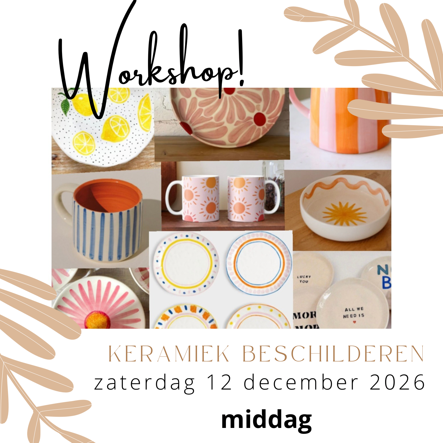 Workshop keramiek beschilderen | 12 december 2026 MIDDAG